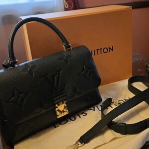 Louis Vuitton Black Shoulder Bag with Gold Hardware